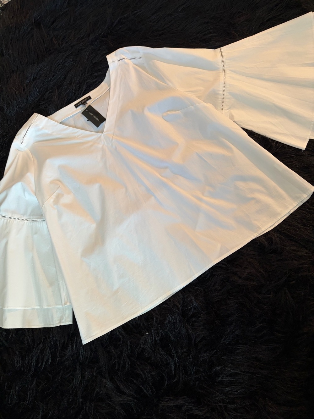 NWT! Lane Bryant White Top with Flared Sleeves